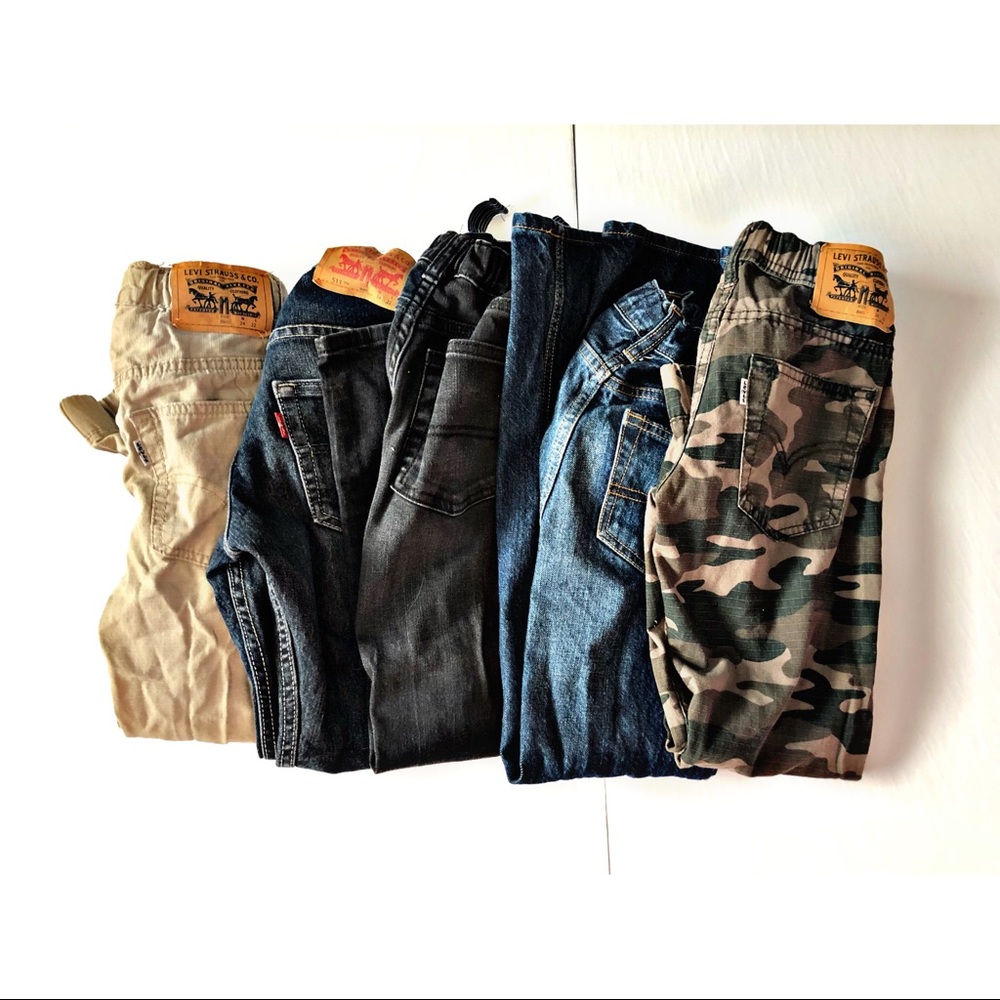 Boys Levi Jeans Set of 5 Size 8 Adjustable Waist